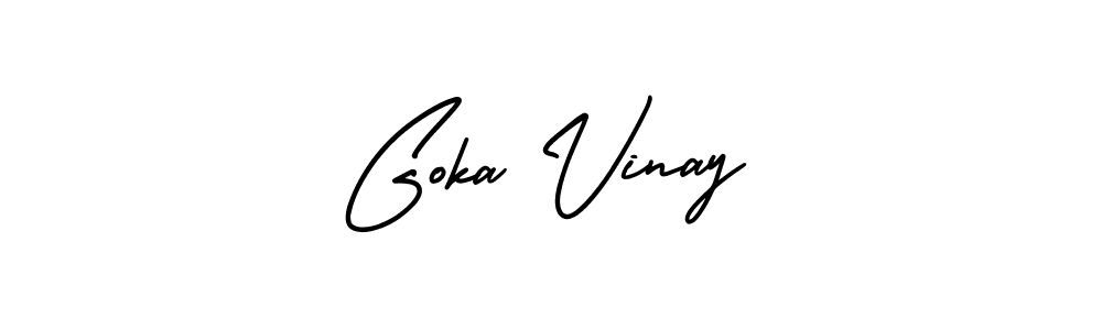 How to make Goka Vinay signature? AmerikaSignatureDemo-Regular is a professional autograph style. Create handwritten signature for Goka Vinay name. Goka Vinay signature style 3 images and pictures png