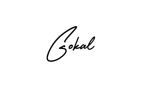 if you are searching for the best signature style for your name Gokal. so please give up your signature search. here we have designed multiple signature styles  using AmerikaSignatureDemo-Regular. Gokal signature style 3 images and pictures png