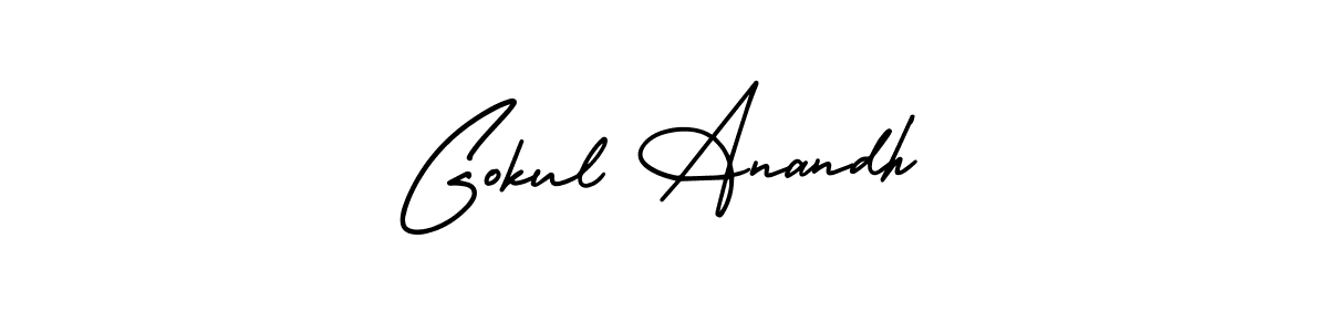 How to make Gokul Anandh name signature. Use AmerikaSignatureDemo-Regular style for creating short signs online. This is the latest handwritten sign. Gokul Anandh signature style 3 images and pictures png