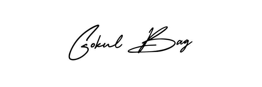 The best way (AmerikaSignatureDemo-Regular) to make a short signature is to pick only two or three words in your name. The name Gokul Bag include a total of six letters. For converting this name. Gokul Bag signature style 3 images and pictures png