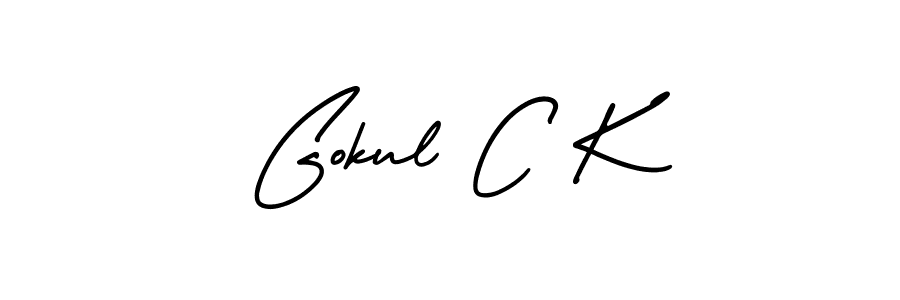 How to Draw Gokul C K signature style? AmerikaSignatureDemo-Regular is a latest design signature styles for name Gokul C K. Gokul C K signature style 3 images and pictures png