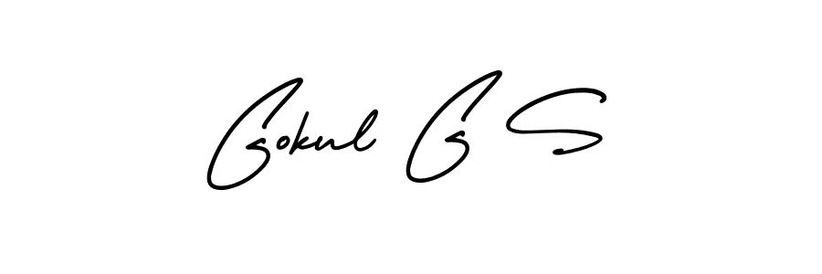 How to Draw Gokul G S signature style? AmerikaSignatureDemo-Regular is a latest design signature styles for name Gokul G S. Gokul G S signature style 3 images and pictures png