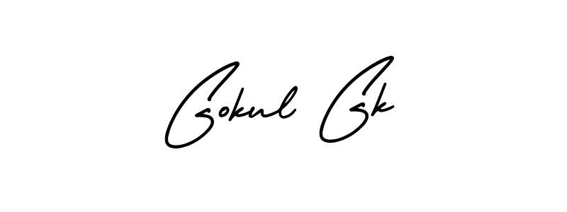 Gokul Gk stylish signature style. Best Handwritten Sign (AmerikaSignatureDemo-Regular) for my name. Handwritten Signature Collection Ideas for my name Gokul Gk. Gokul Gk signature style 3 images and pictures png