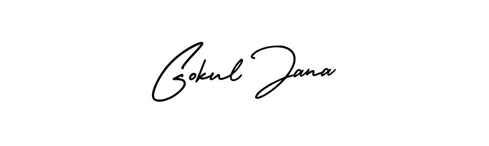 How to make Gokul Jana signature? AmerikaSignatureDemo-Regular is a professional autograph style. Create handwritten signature for Gokul Jana name. Gokul Jana signature style 3 images and pictures png