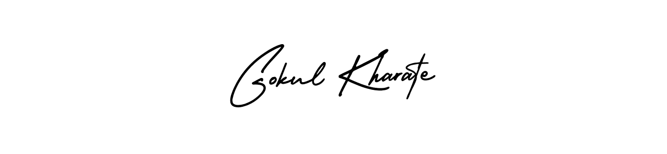 How to make Gokul Kharate signature? AmerikaSignatureDemo-Regular is a professional autograph style. Create handwritten signature for Gokul Kharate name. Gokul Kharate signature style 3 images and pictures png