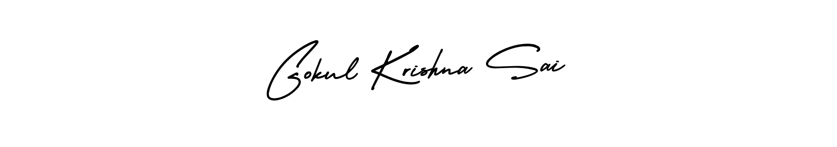 You should practise on your own different ways (AmerikaSignatureDemo-Regular) to write your name (Gokul Krishna Sai) in signature. don't let someone else do it for you. Gokul Krishna Sai signature style 3 images and pictures png