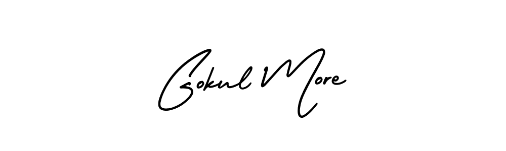It looks lik you need a new signature style for name Gokul More. Design unique handwritten (AmerikaSignatureDemo-Regular) signature with our free signature maker in just a few clicks. Gokul More signature style 3 images and pictures png