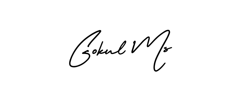 Make a beautiful signature design for name Gokul Ms. Use this online signature maker to create a handwritten signature for free. Gokul Ms signature style 3 images and pictures png