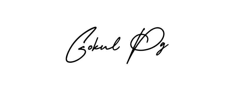 Use a signature maker to create a handwritten signature online. With this signature software, you can design (AmerikaSignatureDemo-Regular) your own signature for name Gokul Pg. Gokul Pg signature style 3 images and pictures png