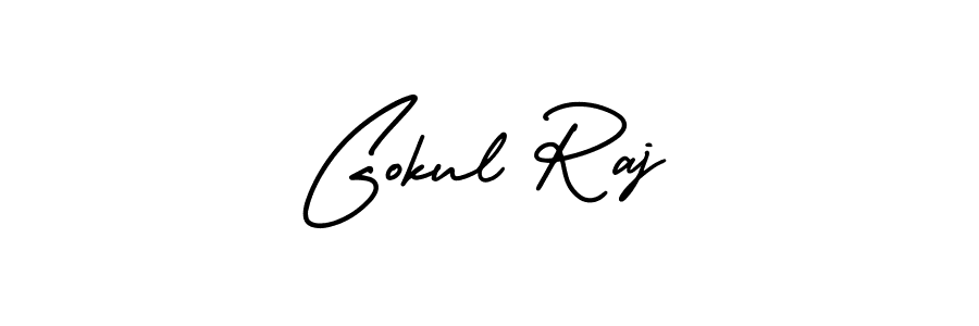 Design your own signature with our free online signature maker. With this signature software, you can create a handwritten (AmerikaSignatureDemo-Regular) signature for name Gokul Raj. Gokul Raj signature style 3 images and pictures png