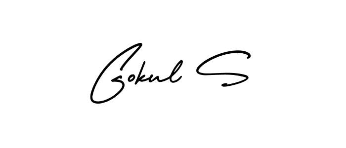 Make a beautiful signature design for name Gokul S. With this signature (AmerikaSignatureDemo-Regular) style, you can create a handwritten signature for free. Gokul S signature style 3 images and pictures png