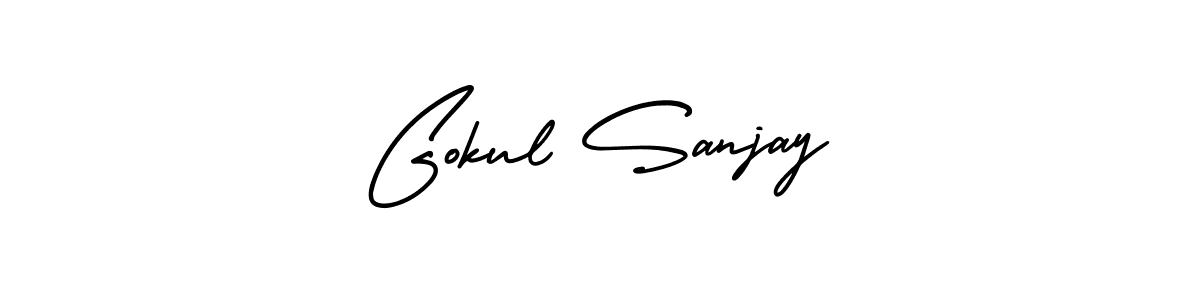 AmerikaSignatureDemo-Regular is a professional signature style that is perfect for those who want to add a touch of class to their signature. It is also a great choice for those who want to make their signature more unique. Get Gokul Sanjay name to fancy signature for free. Gokul Sanjay signature style 3 images and pictures png