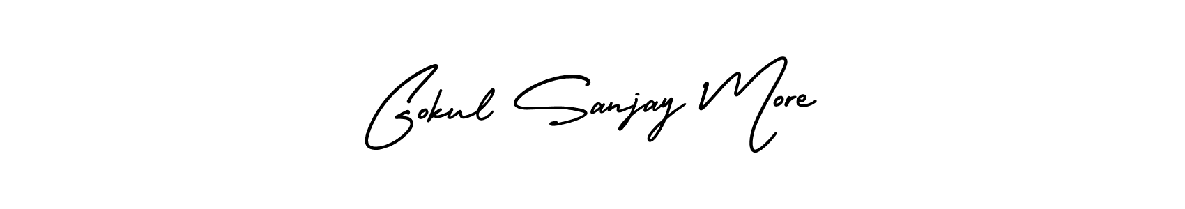 Design your own signature with our free online signature maker. With this signature software, you can create a handwritten (AmerikaSignatureDemo-Regular) signature for name Gokul Sanjay More. Gokul Sanjay More signature style 3 images and pictures png