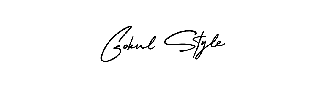 How to Draw Gokul Style signature style? AmerikaSignatureDemo-Regular is a latest design signature styles for name Gokul Style. Gokul Style signature style 3 images and pictures png