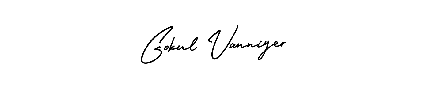 AmerikaSignatureDemo-Regular is a professional signature style that is perfect for those who want to add a touch of class to their signature. It is also a great choice for those who want to make their signature more unique. Get Gokul Vanniyer name to fancy signature for free. Gokul Vanniyer signature style 3 images and pictures png