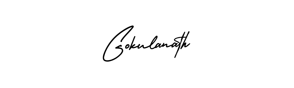 Make a short Gokulanath signature style. Manage your documents anywhere anytime using AmerikaSignatureDemo-Regular. Create and add eSignatures, submit forms, share and send files easily. Gokulanath signature style 3 images and pictures png