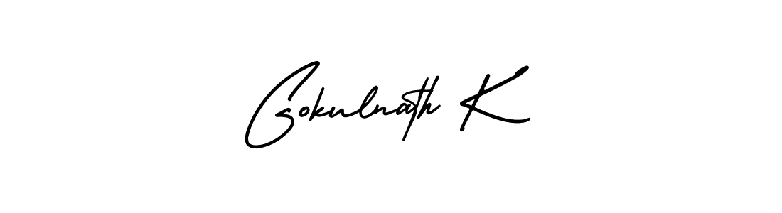 Design your own signature with our free online signature maker. With this signature software, you can create a handwritten (AmerikaSignatureDemo-Regular) signature for name Gokulnath K. Gokulnath K signature style 3 images and pictures png