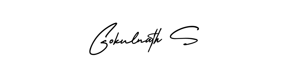 This is the best signature style for the Gokulnath S name. Also you like these signature font (AmerikaSignatureDemo-Regular). Mix name signature. Gokulnath S signature style 3 images and pictures png