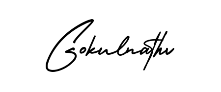 Use a signature maker to create a handwritten signature online. With this signature software, you can design (AmerikaSignatureDemo-Regular) your own signature for name Gokulnathv. Gokulnathv signature style 3 images and pictures png