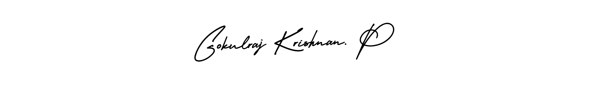 How to make Gokulraj Krishnan. P name signature. Use AmerikaSignatureDemo-Regular style for creating short signs online. This is the latest handwritten sign. Gokulraj Krishnan. P signature style 3 images and pictures png