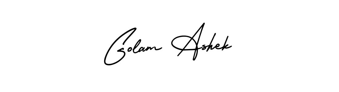 Make a short Golam Ashek signature style. Manage your documents anywhere anytime using AmerikaSignatureDemo-Regular. Create and add eSignatures, submit forms, share and send files easily. Golam Ashek signature style 3 images and pictures png