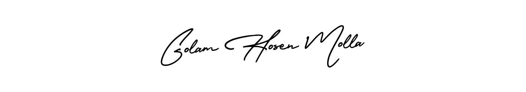 How to Draw Golam Hosen Molla signature style? AmerikaSignatureDemo-Regular is a latest design signature styles for name Golam Hosen Molla. Golam Hosen Molla signature style 3 images and pictures png