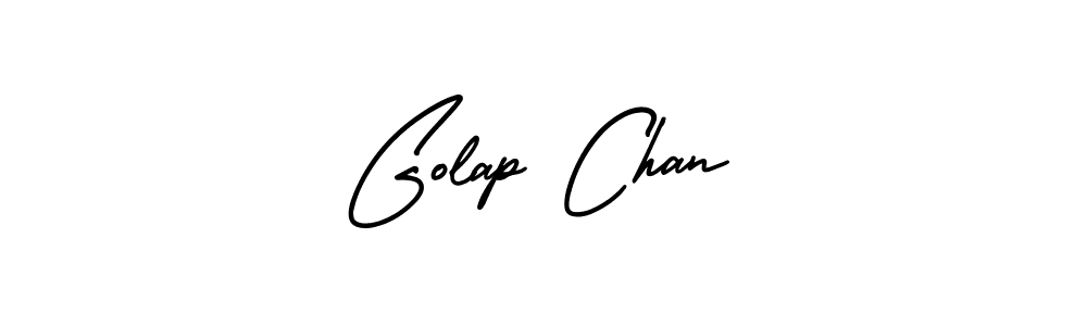 You should practise on your own different ways (AmerikaSignatureDemo-Regular) to write your name (Golap Chan) in signature. don't let someone else do it for you. Golap Chan signature style 3 images and pictures png