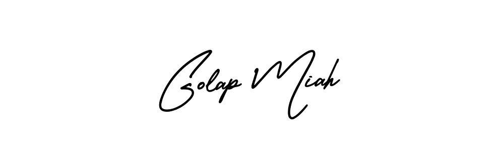 if you are searching for the best signature style for your name Golap Miah. so please give up your signature search. here we have designed multiple signature styles  using AmerikaSignatureDemo-Regular. Golap Miah signature style 3 images and pictures png