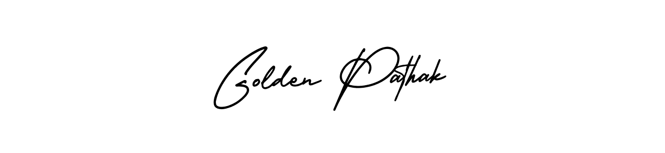 Design your own signature with our free online signature maker. With this signature software, you can create a handwritten (AmerikaSignatureDemo-Regular) signature for name Golden Pathak. Golden Pathak signature style 3 images and pictures png