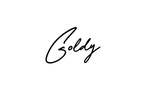 Use a signature maker to create a handwritten signature online. With this signature software, you can design (AmerikaSignatureDemo-Regular) your own signature for name Goldy. Goldy signature style 3 images and pictures png