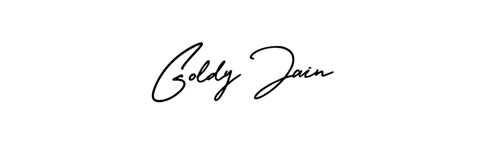 How to make Goldy Jain signature? AmerikaSignatureDemo-Regular is a professional autograph style. Create handwritten signature for Goldy Jain name. Goldy Jain signature style 3 images and pictures png