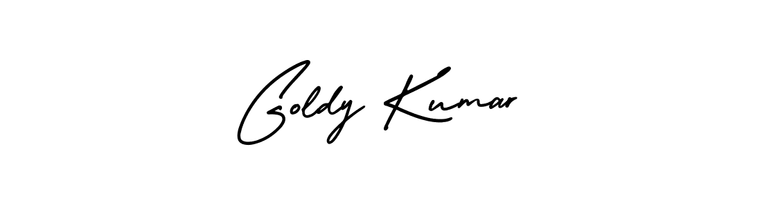 You should practise on your own different ways (AmerikaSignatureDemo-Regular) to write your name (Goldy Kumar) in signature. don't let someone else do it for you. Goldy Kumar signature style 3 images and pictures png
