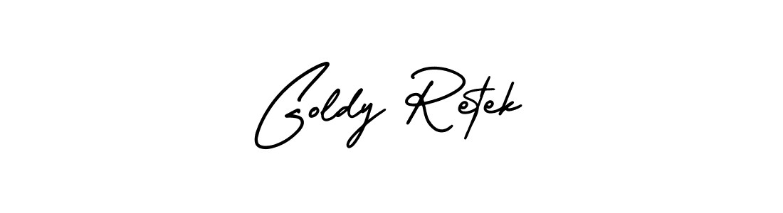 Goldy Retek stylish signature style. Best Handwritten Sign (AmerikaSignatureDemo-Regular) for my name. Handwritten Signature Collection Ideas for my name Goldy Retek. Goldy Retek signature style 3 images and pictures png