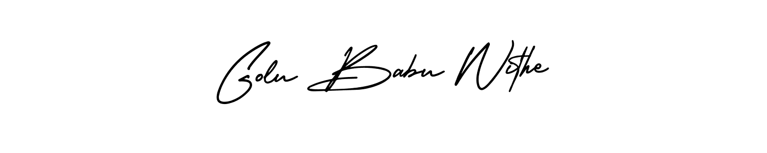 Create a beautiful signature design for name Golu Babu Withe. With this signature (AmerikaSignatureDemo-Regular) fonts, you can make a handwritten signature for free. Golu Babu Withe signature style 3 images and pictures png