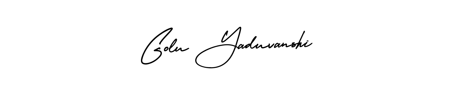Use a signature maker to create a handwritten signature online. With this signature software, you can design (AmerikaSignatureDemo-Regular) your own signature for name Golu Yaduvanshi. Golu Yaduvanshi signature style 3 images and pictures png