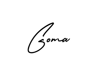 Use a signature maker to create a handwritten signature online. With this signature software, you can design (AmerikaSignatureDemo-Regular) your own signature for name Goma. Goma signature style 3 images and pictures png