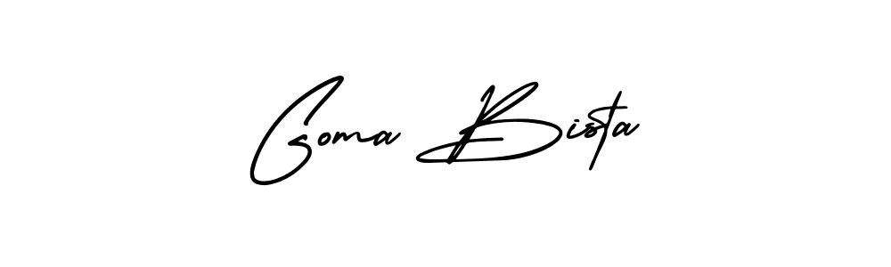 The best way (AmerikaSignatureDemo-Regular) to make a short signature is to pick only two or three words in your name. The name Goma Bista include a total of six letters. For converting this name. Goma Bista signature style 3 images and pictures png