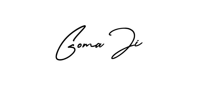 You should practise on your own different ways (AmerikaSignatureDemo-Regular) to write your name (Goma Ji) in signature. don't let someone else do it for you. Goma Ji signature style 3 images and pictures png