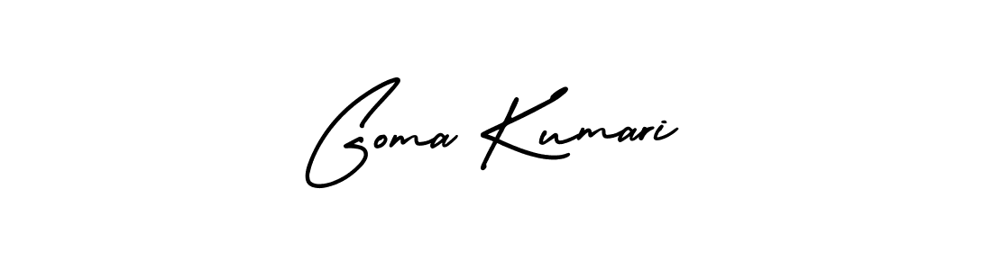 Design your own signature with our free online signature maker. With this signature software, you can create a handwritten (AmerikaSignatureDemo-Regular) signature for name Goma Kumari. Goma Kumari signature style 3 images and pictures png