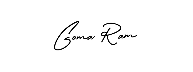 Goma Ram stylish signature style. Best Handwritten Sign (AmerikaSignatureDemo-Regular) for my name. Handwritten Signature Collection Ideas for my name Goma Ram. Goma Ram signature style 3 images and pictures png