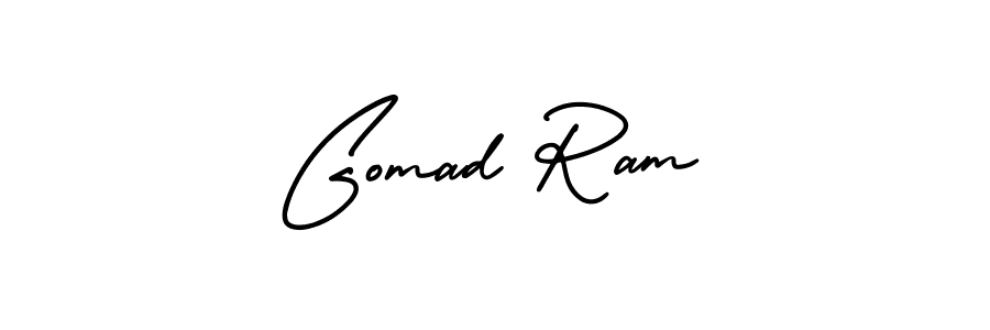 Gomad Ram stylish signature style. Best Handwritten Sign (AmerikaSignatureDemo-Regular) for my name. Handwritten Signature Collection Ideas for my name Gomad Ram. Gomad Ram signature style 3 images and pictures png