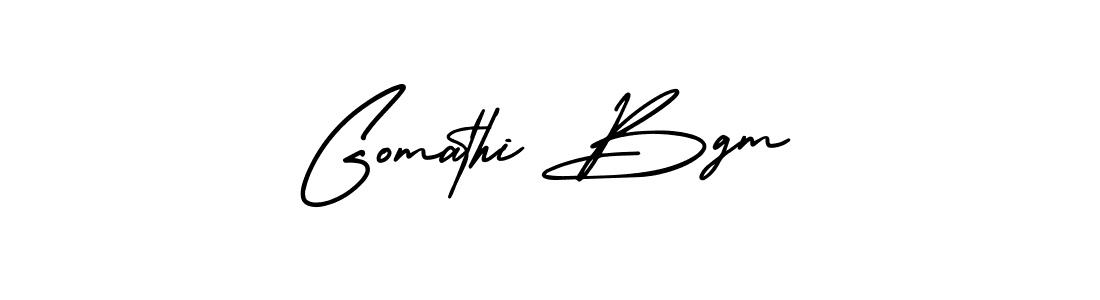 Similarly AmerikaSignatureDemo-Regular is the best handwritten signature design. Signature creator online .You can use it as an online autograph creator for name Gomathi Bgm. Gomathi Bgm signature style 3 images and pictures png