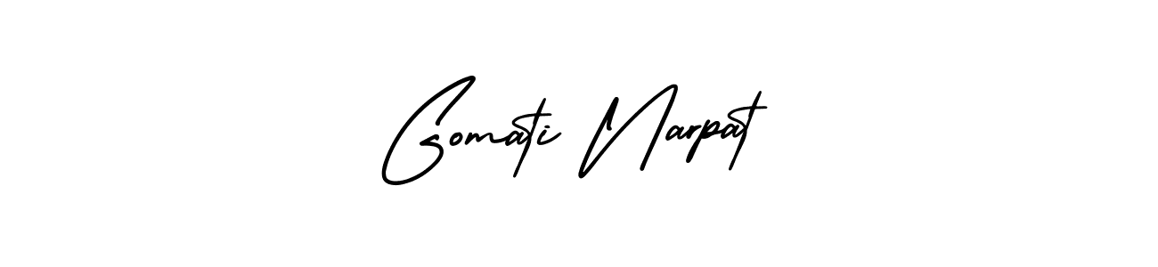 Similarly AmerikaSignatureDemo-Regular is the best handwritten signature design. Signature creator online .You can use it as an online autograph creator for name Gomati Narpat. Gomati Narpat signature style 3 images and pictures png