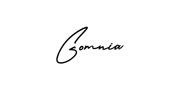 Also You can easily find your signature by using the search form. We will create Gomnia name handwritten signature images for you free of cost using AmerikaSignatureDemo-Regular sign style. Gomnia signature style 3 images and pictures png