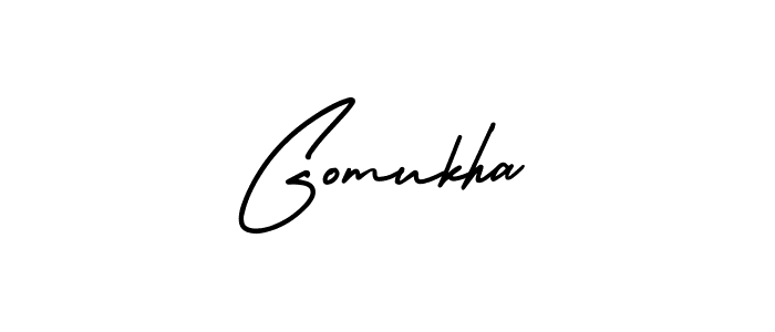 Gomukha stylish signature style. Best Handwritten Sign (AmerikaSignatureDemo-Regular) for my name. Handwritten Signature Collection Ideas for my name Gomukha. Gomukha signature style 3 images and pictures png