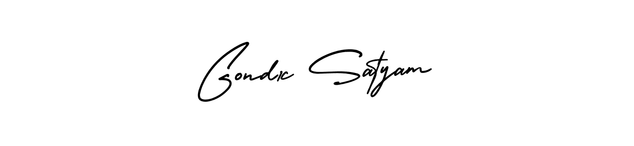 Design your own signature with our free online signature maker. With this signature software, you can create a handwritten (AmerikaSignatureDemo-Regular) signature for name Gond1c Satyam. Gond1c Satyam signature style 3 images and pictures png