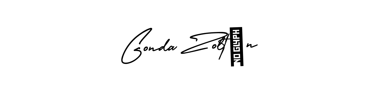 Design your own signature with our free online signature maker. With this signature software, you can create a handwritten (AmerikaSignatureDemo-Regular) signature for name Gonda Zoltán. Gonda Zoltán signature style 3 images and pictures png