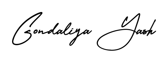 The AmerikaSignatureDemo-Regular font gives name Gondaliya Yash a signature that looks effortless yet distinguished. Download high-res PNG instantly. Gondaliya Yash signature style 3 images and pictures png