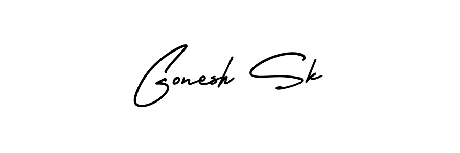 How to Draw Gonesh Sk signature style? AmerikaSignatureDemo-Regular is a latest design signature styles for name Gonesh Sk. Gonesh Sk signature style 3 images and pictures png