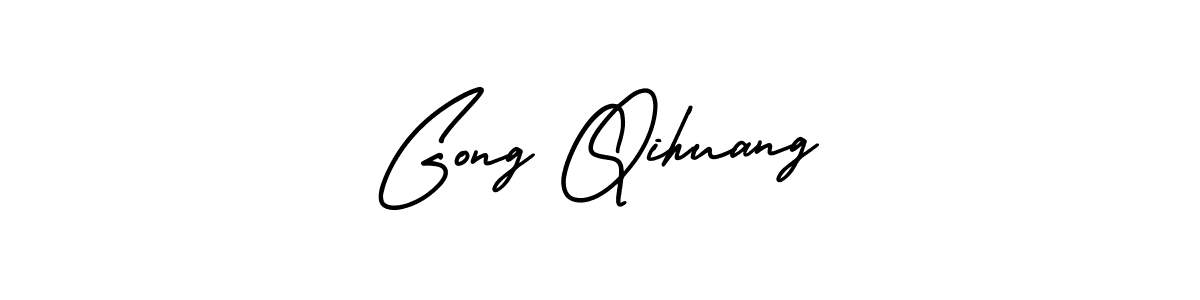 This is the best signature style for the Gong Qihuang name. Also you like these signature font (AmerikaSignatureDemo-Regular). Mix name signature. Gong Qihuang signature style 3 images and pictures png